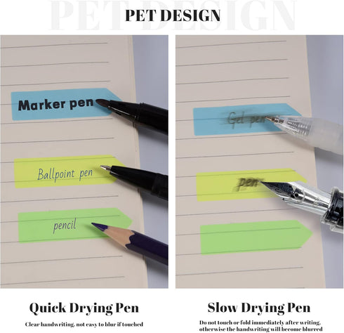 Fluorescent Translucent Sticky Note Flags, 1200 Pcs Total, 10 Color Tabs, Arrow Index Tabs, Page Flag Markers