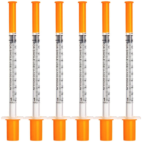 SHAOTONG 1ml Syringe 30 Gauge, 1cc 1/2 Inch Disposable Lab Dispensing Supplies, 100 Pack