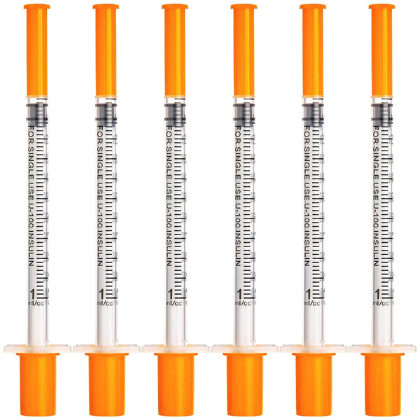 SHAOTONG 1ml Syringe 30 Gauge, 1cc 1/2 Inch Disposable Lab Dispensing Supplies, 100 Pack