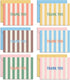 Sweetzer & Orange Summer Stripes Thank You Cards Set of 24 Blank