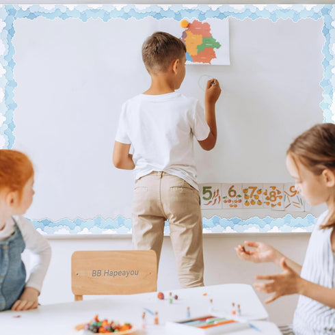 Bulletin Board Border, 65.6ft Classroom Blackboard Decoration for School/Office/Party (Cloud)