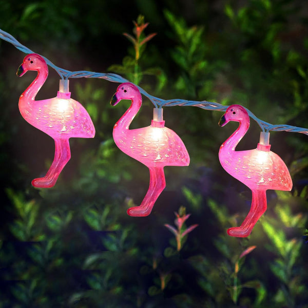 Summer Themed Pink Flamingo String Lights, 8.5Ft Tropical Beach Flamingo Decor Lights,