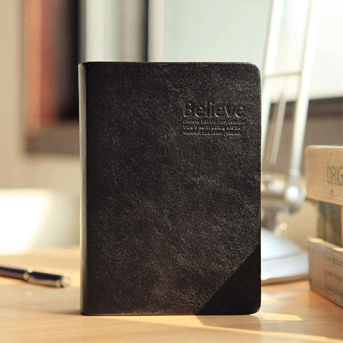 SAYEEC Thick Leather Writing Journal, 720 Pages, Lined Paper, B6 Hardcover, Black Soft Cover, Vintage Diary