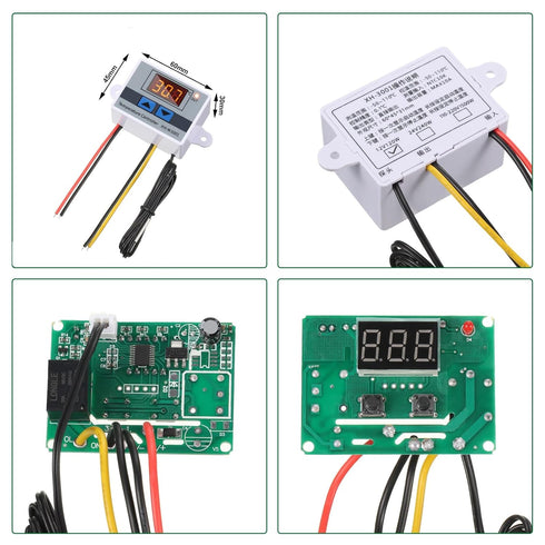 XH-W3001 Digital LED Temperature Controller Module, Programmable Thermostat Switch with Waterproof Probe (2 Pieces)
