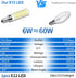 E12 Bulbs 60 6000K 120V 6W 550lm T6 C7 E12 Non-dimmable, 4 Pack LED Candelabra Light Watt Equivalent Daylight White