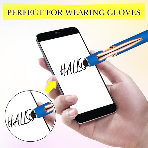 Zonon 38 Pieces Rubberized Ballpoint Pen with Stylus Tip Stylish Metal Pen Capacitive Styli with Soft Rubberized Grip