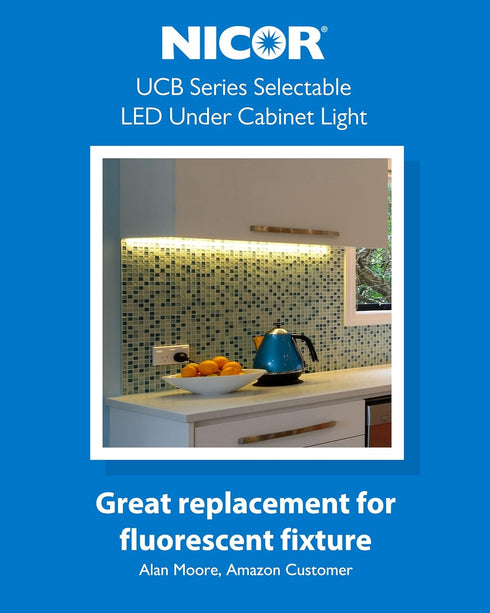 18 Dimmable Undercounter 2700K-5000K, 612-648 9W LED Direct Wire Under Cabinet Light - LED Lights for Kitchen