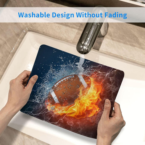 Sports Mouse Pad with Football Design - Cool 12"x10" Mouse Mat for Kids, Teens, Non-Slip Rubber & Stitched Edges for