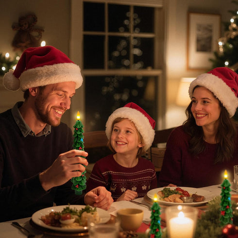 2 BOSONER Christmas Tree Candles for Home: Pcs Flameless Taper Candle Lights Battery Operated with Remote and Timer