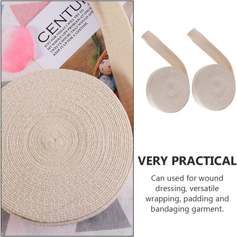 2rolls High Elastic Cotton Stockinette Tubular Bandages for Comfortable Pre-wrap and Dressing Versatile Use Under