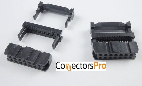 Pc Accessories ConnectorsPro 50-Pack 2X7 14P FC 2.54mm Dual Row IDC Sockets for Flat Ribbon Cable, 14 Pins