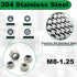 Einundcy M8 1.25 M8x1.25mm 304 13mm M8-1.25 20 Locknuts Metric Nylon Inserted Hex Lock Nuts Self-Lock Nylon Insert