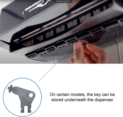 Generic Commercial 3-pk Paper Towel Dispenser Key for Georgia Pacific Machines - Also Fits GP Toilet Paper and Soap