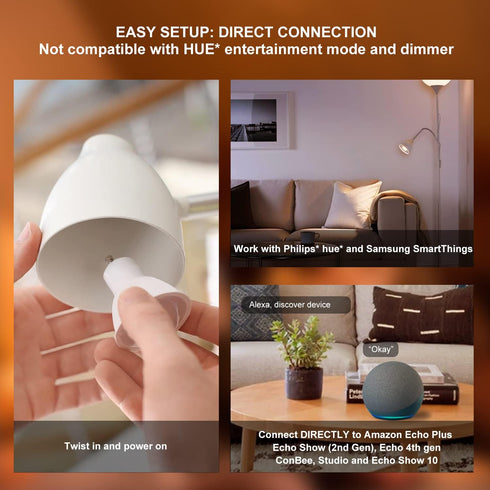 GU10 Bulbs, 5W(50W), Bulb, Dimmable, Bulbs, 2 Pack Zigbee Smart Compatible with Hu*e*, Alexa & Google & ConBee (Hub