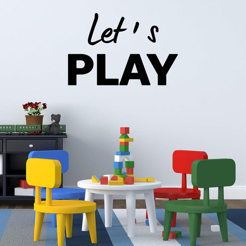 Let's Play Wall Decals Kids Room Wall Stickers, Removable Vinyl DIY Wall