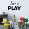 Let's Play Wall Decals Kids Room Wall Stickers, Removable Vinyl DIY Wall