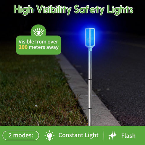 Kiinfendly 5 PCS Solar Driveway Markers, Solar Powered Driveway Lights on Poles, Outdoor Landscape Reflectors for Snow