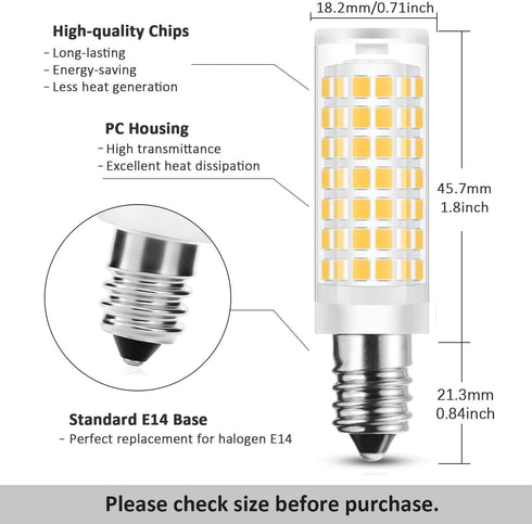 E14 Cooker Hood Bulbs European Base,Range Hood Light Bulbs AC110V-130V for Refrigerator Cooker Hood Sewing Machine light Daylight White, 4-Pack by LAOYEBAOHE