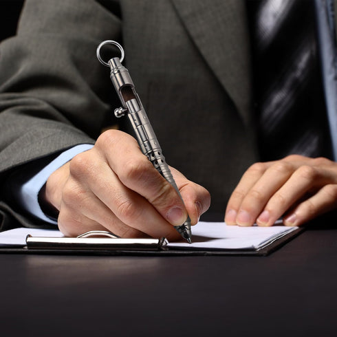 SMOOTHERPRO Titanium Bolt Action Pen, Compatible with Parker Refill, Retractable Hollow Design, Heavy Duty for Tremor,