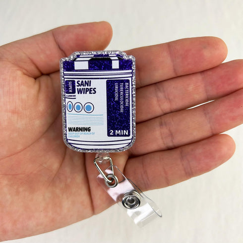 LEBEIGHT CMA 24 Sani Wipes Retractable Badge Reel, Funny Acrylic Badge Reel for Nurse Nursing RN ER CNA LPN Doctor