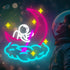 15.7513.6, Astronaut Neon Sign for Kids Room LED Space Neon Light with Moon and Cloud Cute Galaxy Theme Night Light