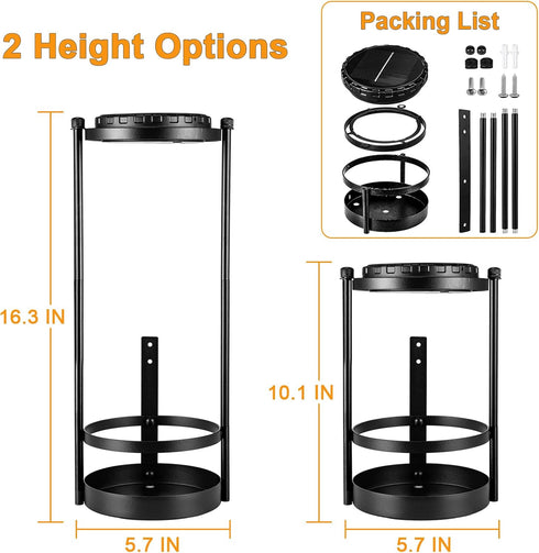 3 1pc) Solar Wall Light with Plant Stands, Wireless Outdoor Fence Light with color, Metal Hanging Plant Holder