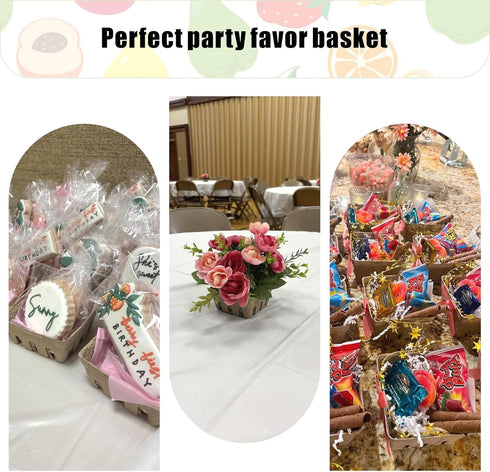 60 Pack (60 Pack) Natural Pulp Fiber Berry BasketSmall Molded Produce Vented Basket Kitchen Supplies for Strawberry