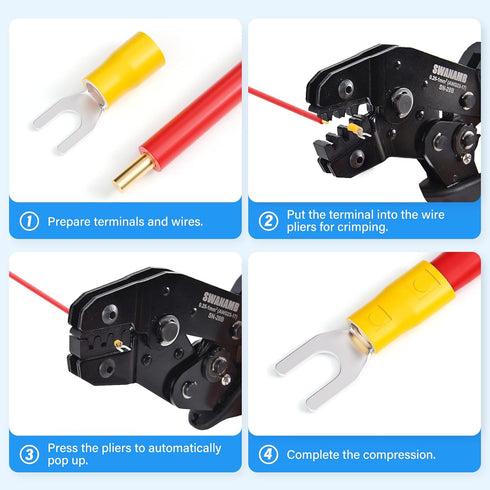 300 Pcs Insulated Fork Spade U-Type Wire Connector, 22-16 16-14 12-10 AWG Electrical Crimp Terminal