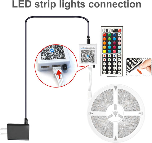 50 DAYBETTER Led Strip Lights ft, Music Sync RGB Led Light Strips with Remote and App Control, Color Changing Led