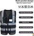 7 Reflective Security Safety Vests Heavy Duty with Pockets and Front Zipper