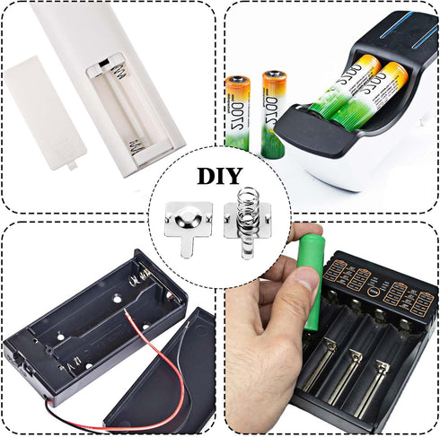 Psyqtsuary 12 Pairs Battery Contacts AA Battery Springs Battery Negative to Positive Conversion Spring Contact Plated