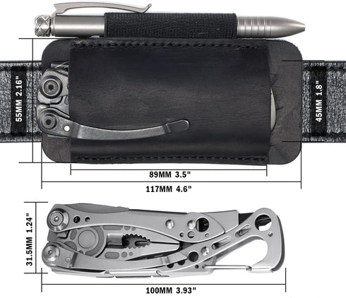 VIPERADE PJ33 Leather Knife Sheaths for Belt, Pocket Knife Holster, Horizontal Leather Knife Holder