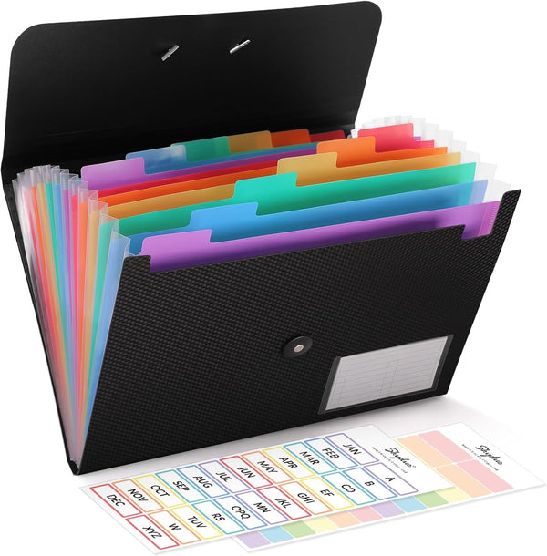 SKYDUE Expanding File Folder - Accordion Organizer with 13 Pockets for A4/Letter Sized Paper
