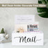 Desk Mail Organizer, Wood Countertop Storage Box with 3 Slots, Envelop Holder for Home Office (White-3 Slot)