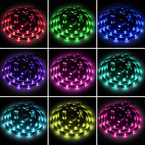 2M 6.56ft 3 Led Strip Lights Battery Powered RGB Battery Operated Led Battery Lights with Keys Controller Waterproof