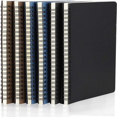 EUSOAR Spiral Lined Notebook, A5 6 Packs, 120 Pages, 5.5"X8.3" Travel Writing Notebooks for College