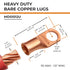 SELTERM 25pcs 1/0 AWG 1/2" Stud Battery Lugs, Heavy Duty Copper Wire Ring Terminals, UL Bare Copper Connectors