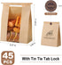 betkou 45 Pack Packaging 48 Paper Bread Bags for Homemade Baking - Tin Tie Tab Lock Sourdough Bag, Large Loaf