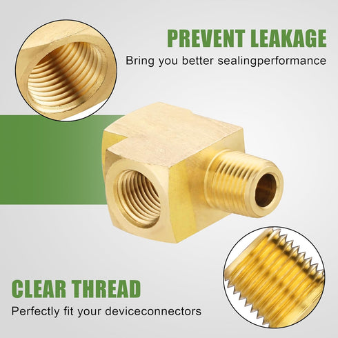2PCS Barstock Street Tee Fittings, 3/8" NPT Female x 3/8" NPT Male Brass Pipe Fitting