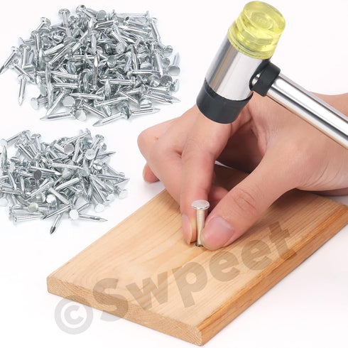 Swpeet 400 Pcs Galvanized Roofing Felt Nails Assortment Kit, Roofing Nails for Shed Roof, Asphalt Shingles