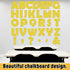Qyeahkj 150 PCS Large 7" Font Letters and Punctuation Set, Glitter Gold Classroom Alphabet Cutout for Display