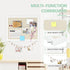 DOLLAR BOSS 24" x 18" Double-Sided Cork Board with Linen for Office Home School, 20 Pushpins, 10 Clips