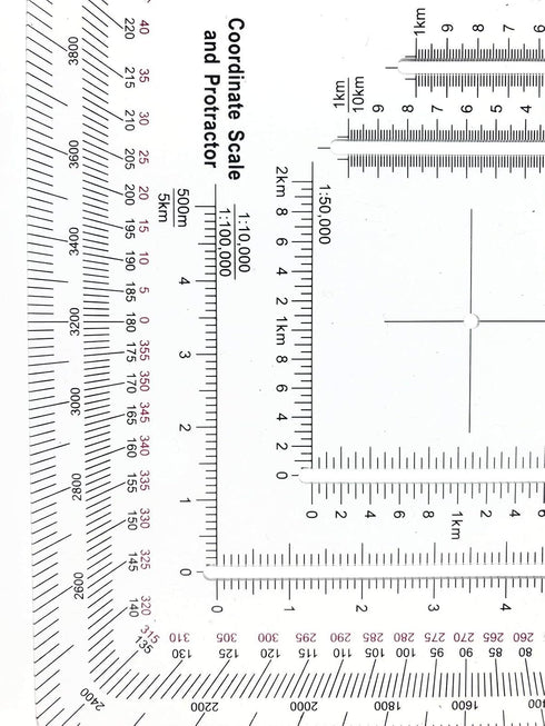 Counter Gotical Military UTM/MGRS Coordinate Scale Map Reading and Land Navigation Topographical Map Scale, Protractor