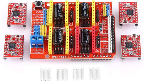 A4988 3D V3.0 4 Dioche CNC Expansion Board with Stepper Motor Driver Kit for Engraver and Printer Applications