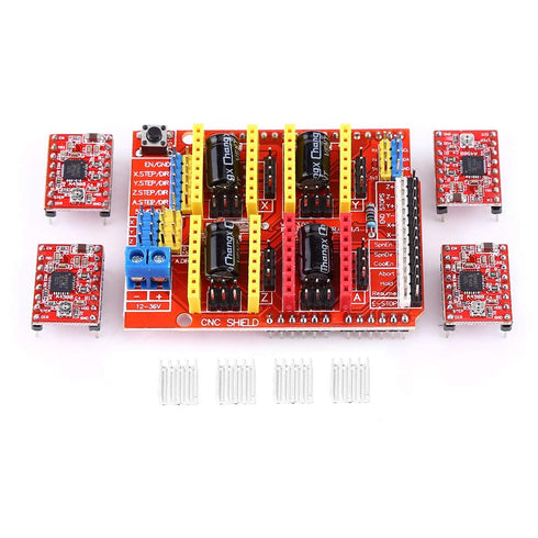 A4988 3D 0.8, 4 3D CNC CNC Expansion Board Stepper Motor Driver for Engraver Printer, Opensource Firmware GRBL Compact
