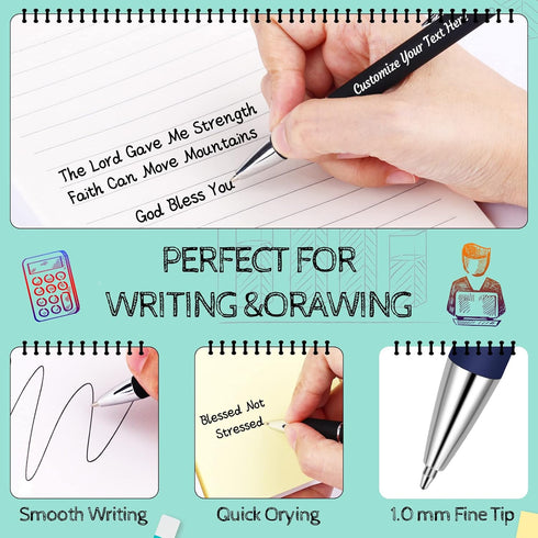 Personalized Pens with Stylus Tip, 1.0 mm Black Ink Metal Pen for Touch Screens, 2 in 1 Stylus Snarky Office Pens