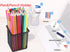 Metal Desk Pen Holder Cup, Square Black Pencil Holder for Office, 4 Pack Pen Organizer