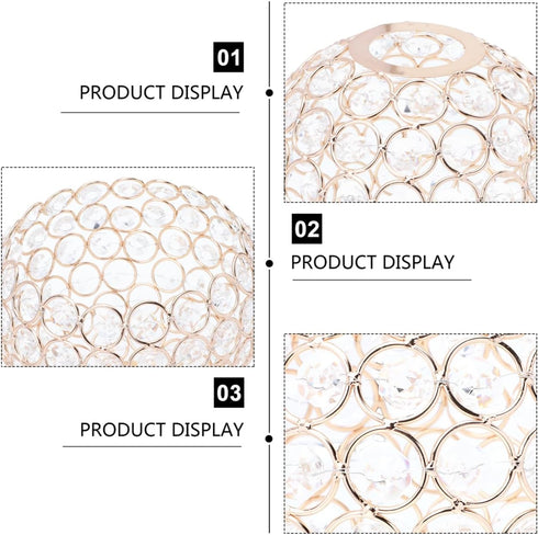 6.3 Inch Angoily Crystal Lampshade Iron Art Ceiling Light Shade Decorative Glass Lamp Cover for Pendant and Wall