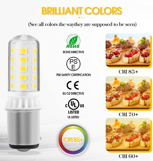 BA15D 3W 12-24V 350LM Models#1076 1142 6000K Bulb AC/DC Double Contact Bayonet with Push-in Base for Outdoor Landscape