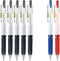 Gel Ink 0.5mm Ballpoint Pens, Ink Color Set (5 Black, 1 Blue, 1 Red), Total 7